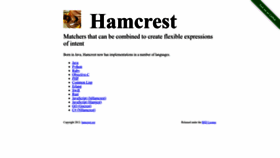 What Hamcrest.org website looked like in 2023 (1 year ago)