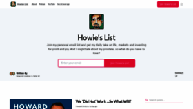 What Howardlindzon.com website looked like in 2023 (1 year ago)
