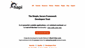 What Hapi.dev website looked like in 2023 (1 year ago)