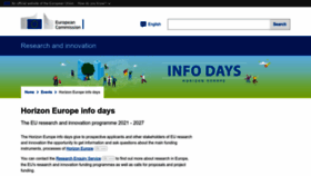 What Horizon-europe-infodays2021.eu website looked like in 2023 (1 year ago)
