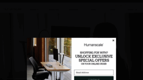 What Humanscale.com website looked like in 2023 (1 year ago)