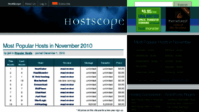 What Hostscope.com website looked like in 2011 (13 years ago)