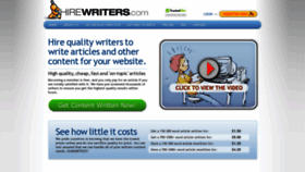 What Hirewriters.com website looked like in 2023 (This year)