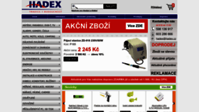 What Hadex.cz website looked like in 2023 (This year)