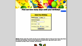 What Howmanydaysuntilmybirthday.com website looked like in 2023 (This year)