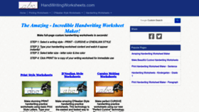 What Handwritingworksheets.com website looked like in 2024 (1 year ago)