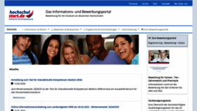 What Hochschulstart.de website looks like in 2024 