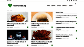 What Healthguide.ng website looks like in 2024 