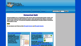 What Homeschoolmath.net website looks like in 2024 