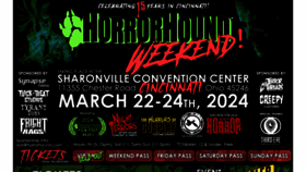 What Horrorhoundweekend.com website looks like in 2024 