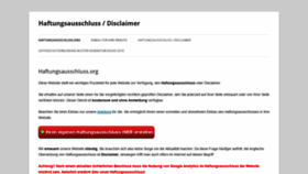 What Haftungsausschluss.org website looks like in 2024 