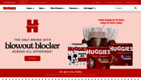 What Huggies.com website looks like in 2024 