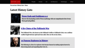 What Historylists.org website looks like in 2024 