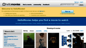 What Hellomovies.com website looked like in 2011 (12 years ago)