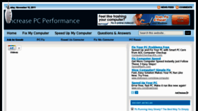 What Increasepcperformance.com website looked like in 2011 (12 years ago)