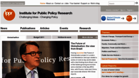 What Ippr.org.uk website looked like in 2011 (13 years ago)