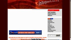 What Interpret.co.za website looked like in 2012 (11 years ago)