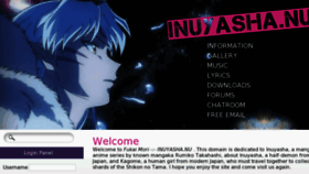 What Inuyasha.nu website looked like in 2012 (11 years ago)