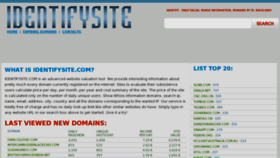 What Identifysite.com website looked like in 2012 (11 years ago)