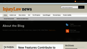 What Injurylawnews.us website looked like in 2012 (11 years ago)