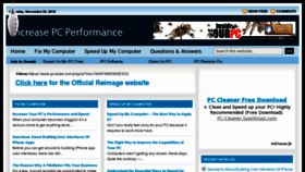 What Increasepcperformance.com website looked like in 2012 (11 years ago)