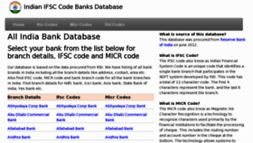 What Ifsccodedatabase.com website looked like in 2012 (11 years ago)