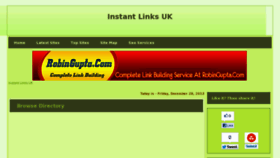 What Instantlinks.co.uk website looked like in 2012 (11 years ago)