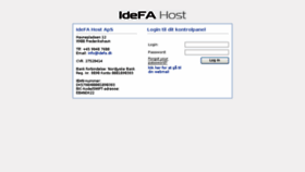 What Idefahost.dk website looked like in 2013 (10 years ago)