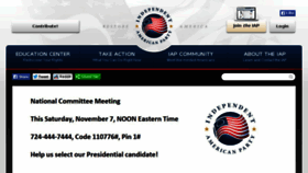 What Independentamericanparty.com website looked like in 2015 (8 years ago)