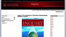 What Inquiry.uark.edu website looked like in 2016 (8 years ago)