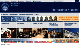 What International.polito.it website looked like in 2016 (8 years ago)