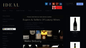What Idealwinecompany.com website looked like in 2016 (8 years ago)