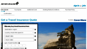 What Insurance.airnewzealand.co.nz website looked like in 2016 (8 years ago)