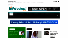 What Infobekasi.co.id website looked like in 2016 (7 years ago)