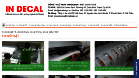 What Indecal.com.vn website looked like in 2016 (7 years ago)