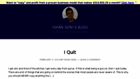 What Ishansoni.com website looked like in 2016 (7 years ago)