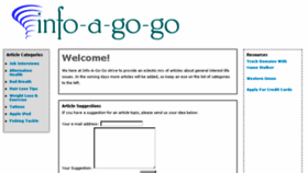 What Info-a-go-go.com website looked like in 2016 (7 years ago)