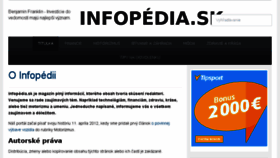 What Infopedia.sk website looked like in 2016 (7 years ago)