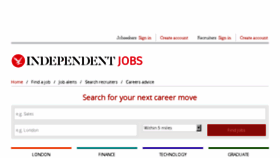 What Independentjobs.independent.co.uk website looked like in 2016 (7 years ago)