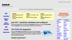 What Inseria.de website looked like in 2017 (7 years ago)