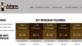 What Instagramfollowersz.com website looked like in 2017 (7 years ago)