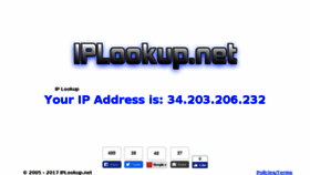 What Iplookup.net website looked like in 2017 (7 years ago)