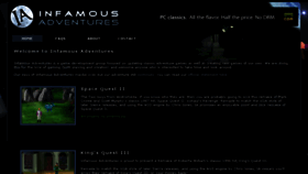 What Infamous-adventures.com website looked like in 2017 (6 years ago)