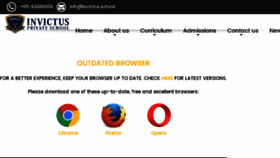 What Invictus.school website looked like in 2017 (6 years ago)