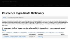 What Ingredientsofcosmetics.com website looked like in 2017 (6 years ago)