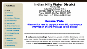 What Indianhillswater.com website looked like in 2017 (6 years ago)