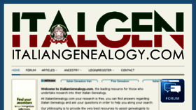 What Italiangenealogy.com website looked like in 2017 (6 years ago)
