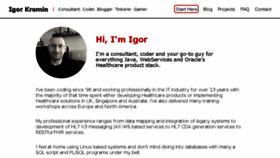 What Igorkromin.net website looked like in 2018 (6 years ago)