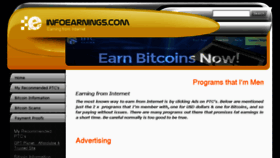 What Infoearnings.com website looked like in 2018 (6 years ago)