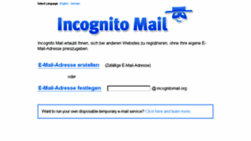 What Incognitomail.com website looked like in 2018 (5 years ago)